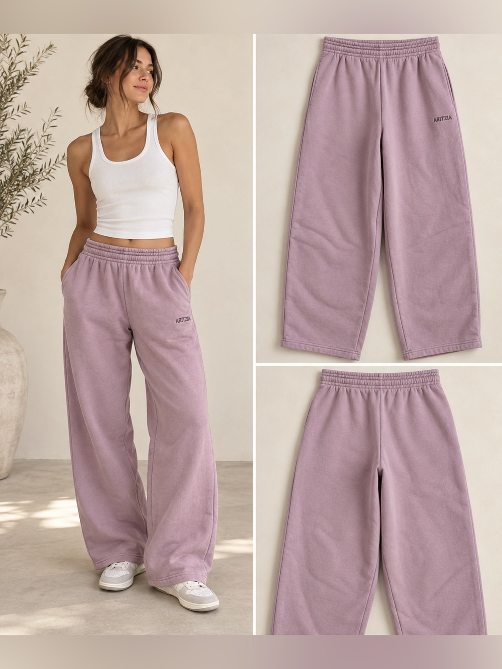 Aritzia Cozy Sweatfleece Boyfriend Barrel Sweatpants Pink S